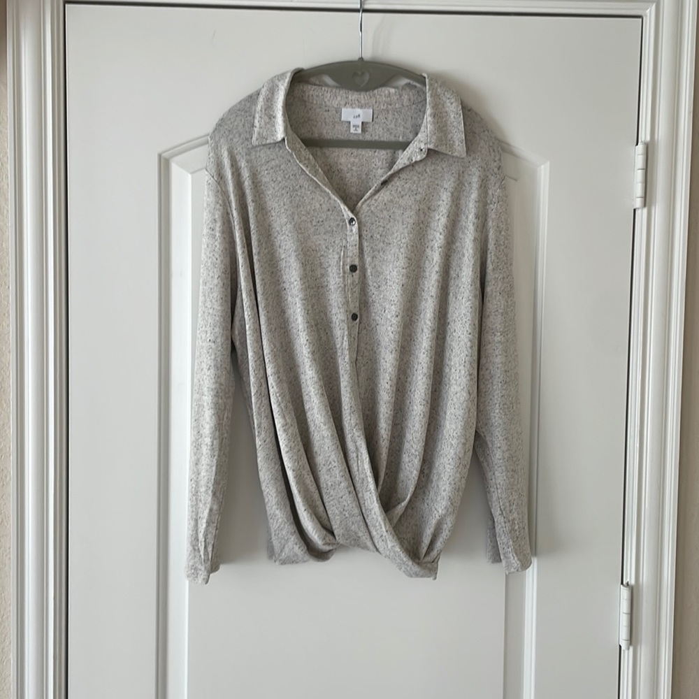 J Jill Long Sleeve Twist Front Tee
